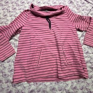 Talbots Pink and Black Striped Sweatshirt
